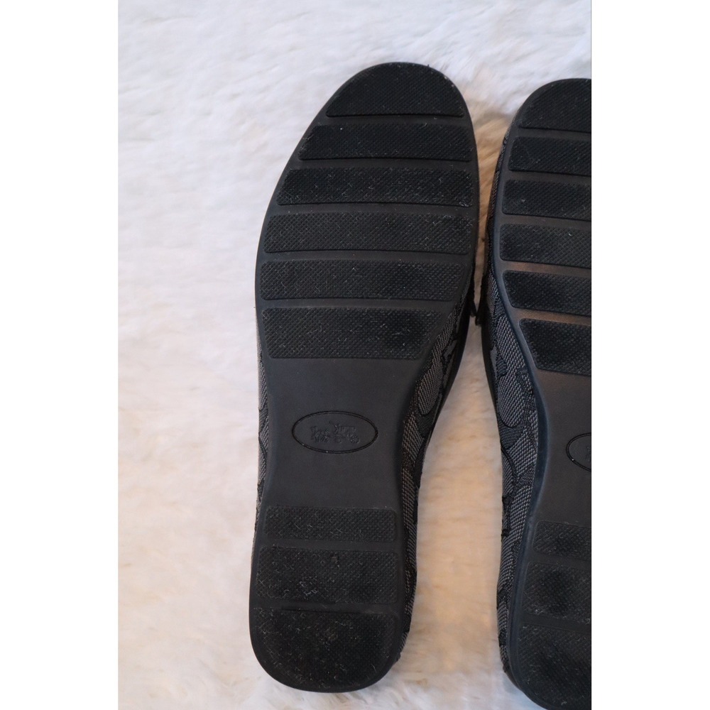COACH Black Olive Signature Logo 7B Leather Monogram Loafers Women's Shoes - Picture 7 of 8